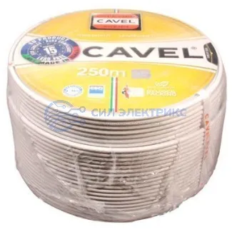 фото Кабель коаксиальный Кабель коаксиальный SAT 703 B, Cu/Al/CuSn, 75%, 75 Ом, 250 м, INDOOR, белый, CAVEL