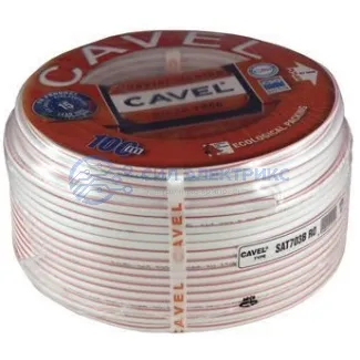 фото Кабель коаксиальный Кабель коаксиальный SAT 703 B, Cu/Al/CuSn, 75%, 75 Ом, 100 м, INDOOR, белый, CAVEL