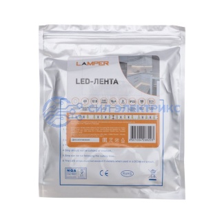 LED-лента 3 м 12 В 5050 6500 К IP23 60 LED/м для БП с клеммами LAMPER фото LED-лента 3 м 12 В 5050 6500 К IP23 60 LED/м для БП с клеммами LAMPER