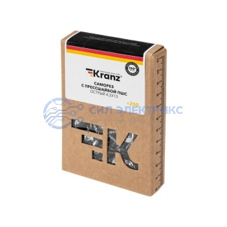 фото Саморез с прессшайбой ПШС острый 4.2х13, короб (200 шт/уп) KRANZ