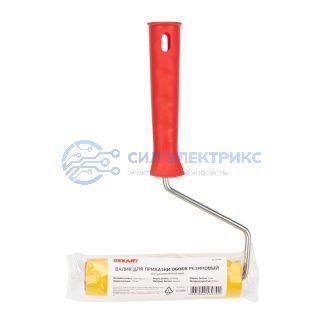 фото Валик для прикатки обоев резиновый, ширина ролика 150 мм, ручка 6 мм REXANT