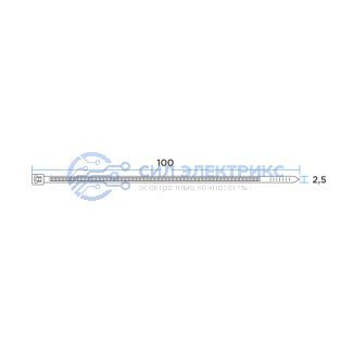 фото Хомут-стяжка кабельная нейлоновая 100x2,5мм, белая (100 шт/уп) REXANT