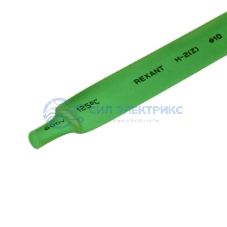 фото Трубка термоусаживаемая ТУТ нг 10,0/5,0мм, зеленая, упаковка 50 шт. по 1м REXANT