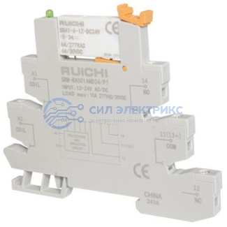 Реле SRM-RA501AND24/P1, 24 В, 10 А, корпус DIN, температура работы -40°C до +85°C фото Реле SRM-RA501AND24/P1, 24 В, 10 А, корпус DIN, температура работы -40°C до +85°C