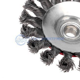 Щетка коническая для УШМ плетеные пучки стальной проволоки 115 М14 Kranz фото Щетка коническая для УШМ плетеные пучки стальной проволоки 115 М14 Kranz