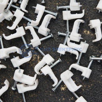 фото Крепеж кабеля плоский 10 х 3 мм, белый (упак. 50 шт) REXANT