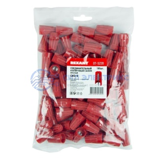 фото Соединительный изолирующий зажим СИЗ-5, ø 5,4 мм (3,0-17,0 мм²) красный REXANT