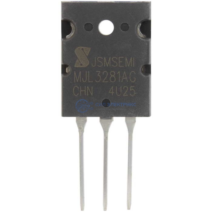 Транзистор биполярный MJL3281AG, ток коллекторный 15 А, напряжение коллектор-эмиттер 120 В, мощность 150 Вт фото Транзистор биполярный MJL3281AG, ток коллекторный 15 А, напряжение коллектор-эмиттер 120 В, мощность 150 Вт