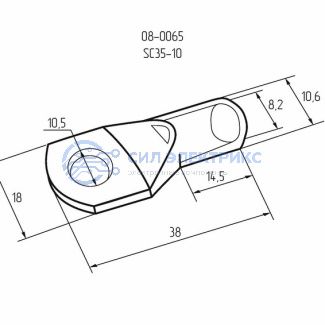 фото Наконечник кольцевой REXANT НК, ø10.5 мм, 35 мм², ТМЛ (DIN) 35-10
