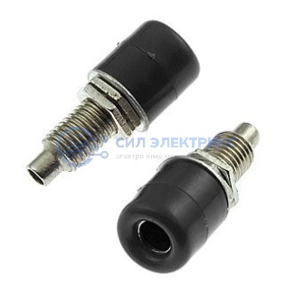 Штекер (гнездо, клемма) Z011 4mm panel jack BLACK фото Штекер (гнездо, клемма) Z011 4mm panel jack BLACK