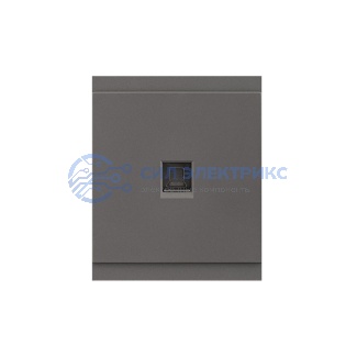 Розетка SETE компьютерная RJ45 кат6 с/у графит IP20/IP44 KRANZ фото Розетка SETE компьютерная RJ45 кат6 с/у графит IP20/IP44 KRANZ