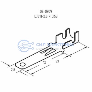 фото Клемма плоская штекер 2.8 мм 0.75-1.5 мм² (РП-п 1.5-(2.8)) REXANT