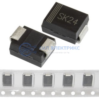Диод Шоттки SK24, 2A, 40V, корпус DO-214AB (SMC) фото Диод Шоттки SK24, 2A, 40V, корпус DO-214AB (SMC)