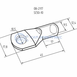 фото Наконечник кольцевой REXANT НК, ø10.5 мм, 50 мм² , ТМЛ (DIN) 50-10