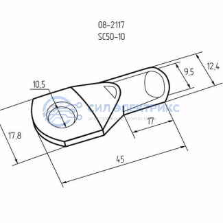 фото Наконечник кольцевой REXANT НК, ø10.5 мм, 50 мм² , ТМЛ (DIN) 50-10