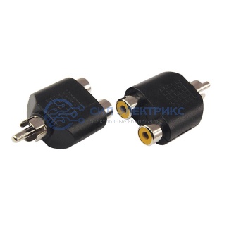 фото Переходник аудио (штекер RCA - 2 гнезда RCA), (1шт) REXANT