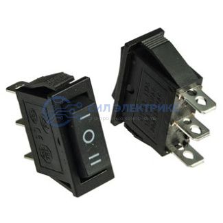 Клавишный переключатель KCD3-103-C6-B/3P, on-off-on, черный, номинальное напряжение 250 В, ток 6 А фото Клавишный переключатель KCD3-103-C6-B/3P, on-off-on, черный, номинальное напряжение 250 В, ток 6 А