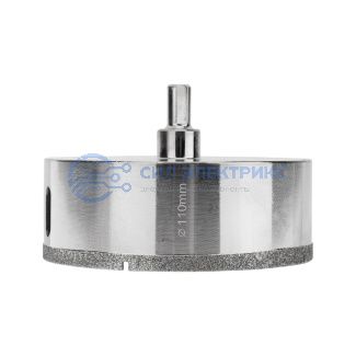 Коронка алмазная 110 мм по керамограниту с центровочным сверлом Kranz фото Коронка алмазная 110 мм по керамограниту с центровочным сверлом Kranz