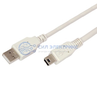 Кабель USB (шт. mini USB - шт. USB A) 3 метра, серый REXANT фото Кабель USB (шт. mini USB - шт. USB A) 3 метра, серый REXANT