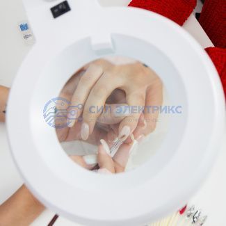 фото Лупа на струбцине круглая 8D с подсветкой, ø127мм, белая (8066D-1) REXANT