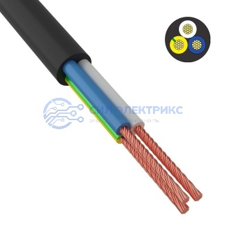 фото Провод соединительный ПВС 3х0,75 мм² 200 м черный ГОСТ 7399-97