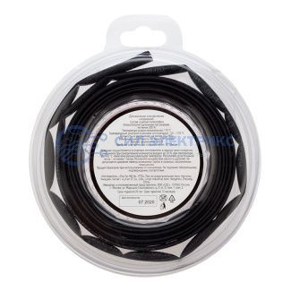 фото Трубка термоусаживаемая ТУТ нг 4,0/2,0мм, черная, ролик 2,44м REXANT