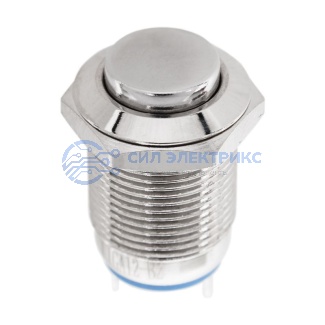 фото Кнопка антивандальная Ø12 Б/Фикс (2с) (ON)-OFF выпуклая (A12-B2) REXANT (в упак. 1шт.)