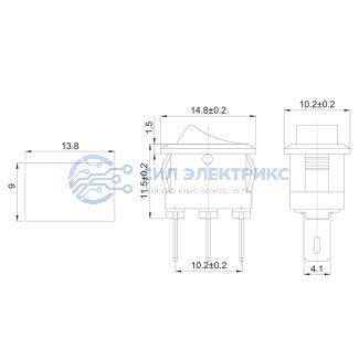 фото Переключатель клавишный 250V 3А (3с) ON-ON красный Micro (RWB-102) REXANT