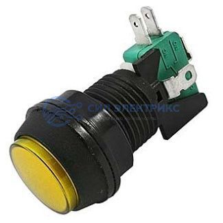 фото Кнопка GMSI-7B-C no(nc)+nc(no) yellow, желтая подсветка, 7 контактных положений, кнопка с нормальным/обратным контактом, 50 мм