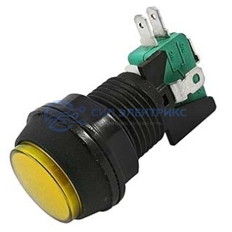 фото Кнопка GMSI-7B-C no(nc)+nc(no) yellow, желтая подсветка, 7 контактных положений, кнопка с нормальным/обратным контактом, 50 мм