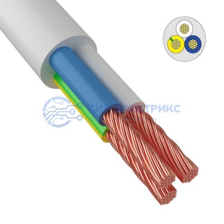 фото Провод соединительный ПВС 3х6,0 мм² 100 м белый ГОСТ 7399-97