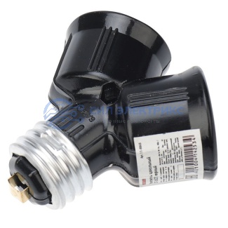 фото Разветвитель цокольный Е27-2хЕ27 черный REXANT