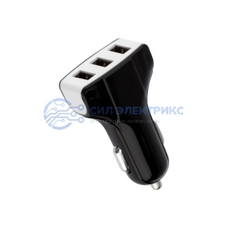 Зарядное устройство в прикуриватель REXANT 3 x USB, 1000mA, черное фото Зарядное устройство в прикуриватель REXANT 3 x USB, 1000mA, черное
