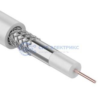 фото Кабель коаксиальный Кабель коаксиальный 3С-2V, 75 Ом, CCS/Al/Al, 48%, 100 м, INDOOR, белый, REXANT