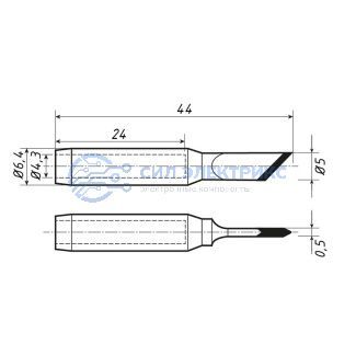 фото Жало для паяльника серии 900М, Ø4,3мм, тип топорик, 5,0мм, блистер REXANT