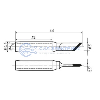 фото Жало для паяльника серии 900М, Ø4,3мм, тип топорик, 5,0мм, блистер REXANT