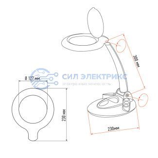 фото Лупа настольная 3D с подсветкой 60 SMD LED, сенсорная регулировка яркости, VISAGISTE, ø127мм, белая (8098LED) REXANT