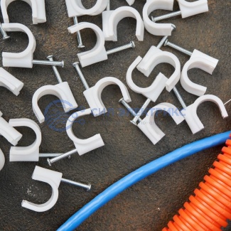 фото Крепеж кабеля круглый 14 мм, белый (упак. 50 шт) REXANT