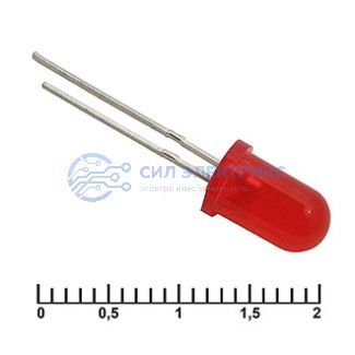 фото Светодиод 5 mm red 30 mCd 20