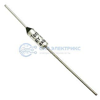 фото Термопредохранитель Termo fuse 105°C 10A axial, корпус axial, температура срабатывания 105°C, номинальный ток 10 А, рабочее напряжение 250 В