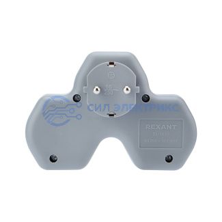 фото Двойник электрический 16 А с заземлением и защитными шторками + 2 USB порта, 2,4 А, белый REXANT