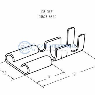 фото Клемма плоская гнездо 7.5 мм 1-2.5 мм² (РП-м 2.5-(6.3)) REXANT