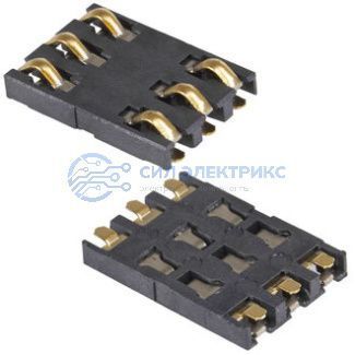 фото Держатель карты MUP-C723 6pin 1.5H, 6 контактов, высота 1.5 мм