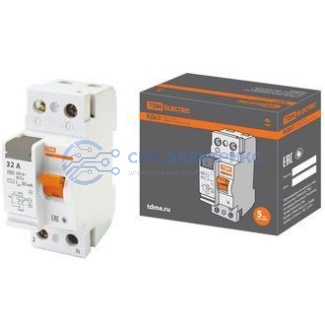 фото Автоматический выключатель ВД63 2Р 32А, 30мА (электронное), номинальное напряжение 230В
