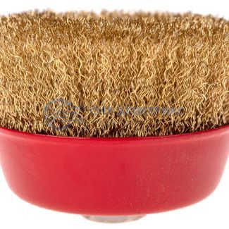 Щетка чашечная для УШМ латунированная проволока 100 мм М14 Kranz фото Щетка чашечная для УШМ латунированная проволока 100 мм М14 Kranz