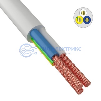 фото Провод соединительный ПВС 3х4,0 мм² 100 м белый ГОСТ 7399-97