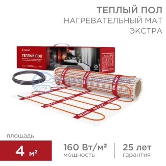 фото Теплый пол, нагревательный мат Extra 4м², 0,5х8м, 640Вт двухжильный, REXANT