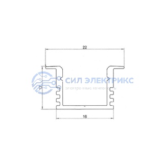 фото Профиль врезной алюминиевый 2212-2 REXANT, 2 метра REXANT