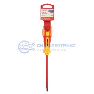 Отвертка крестовая диэлектрическая PH1х125мм, до 1000В, двухкомпонентная рукоятка REXANT фото Отвертка крестовая диэлектрическая PH1х125мм, до 1000В, двухкомпонентная рукоятка REXANT