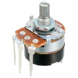 фото Потенциометр WH138-4 KC, 250 кОм, линейный, монтаж на панель, корпус THT